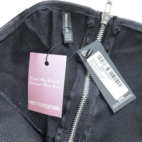 Pretty little thing black lace up detail coated bandeau top size 8 - Picture 6 of 6